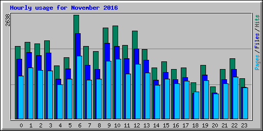 Hourly usage for November 2016