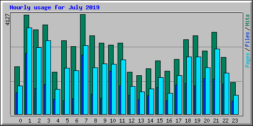 Hourly usage for July 2019