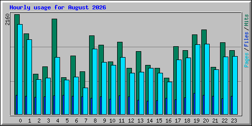 Hourly usage for August 2026
